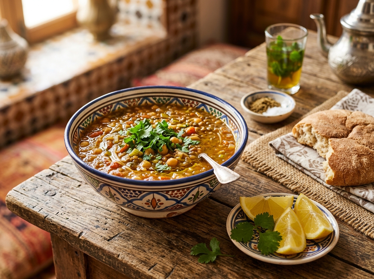 Moroccan Harira High Protein Lentil Soup